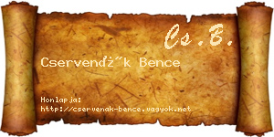 Cservenák Bence névjegykártya