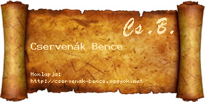 Cservenák Bence névjegykártya